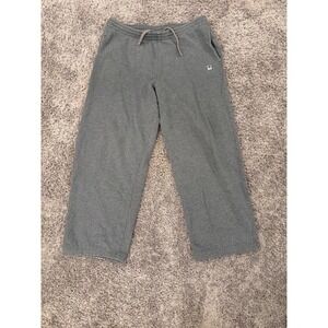 Old Navy Mens Fleece Sweatpants Charcoal Gray Wide Leg Drawstring Lounge Pants S